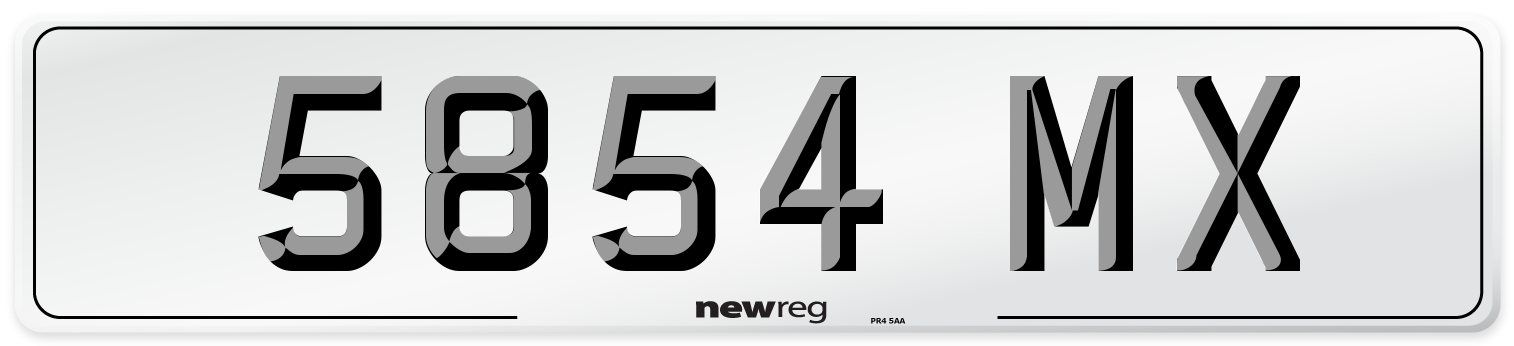 5854 MX Number Plate from New Reg